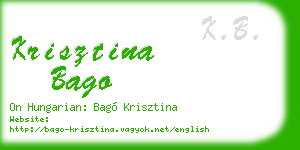 krisztina bago business card