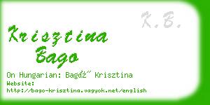 krisztina bago business card